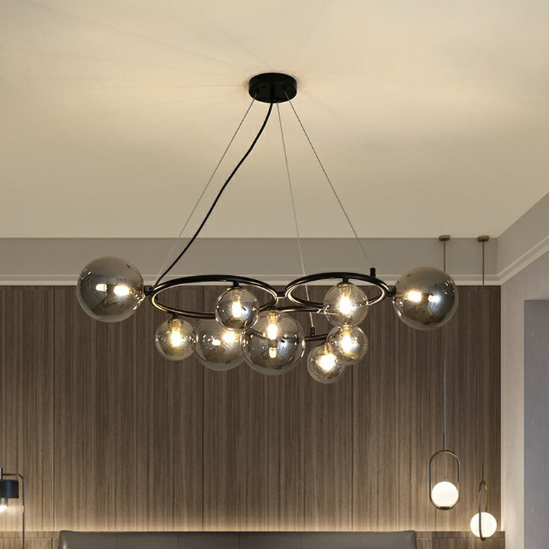 Circles Hanging Chandelier Nordic Style Glass Bedroom Suspended Lighting Fixture