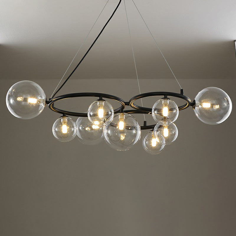 Circles Hanging Chandelier Nordic Style Glass Bedroom Suspended Lighting Fixture