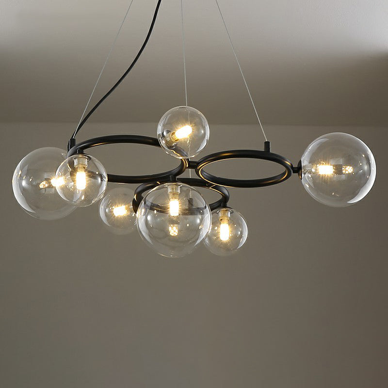 Circles Hanging Chandelier Nordic Style Glass Bedroom Suspended Lighting Fixture