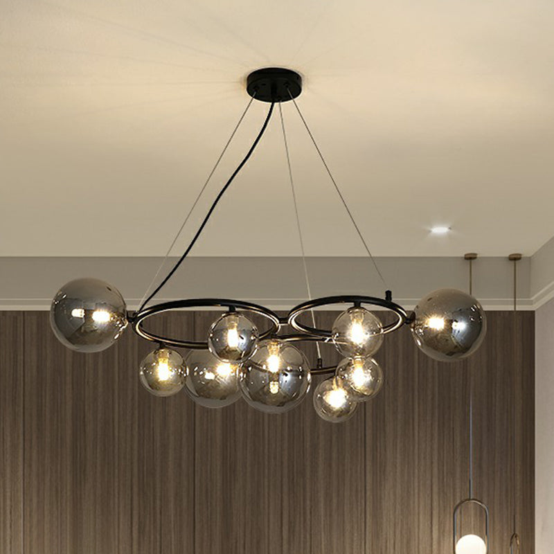 Circles Hanging Chandelier Nordic Style Glass Bedroom Suspended Lighting Fixture