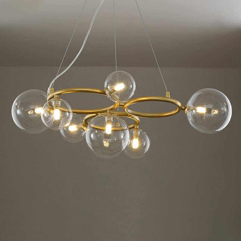 Circles Hanging Chandelier Nordic Style Glass Bedroom Suspended Lighting Fixture