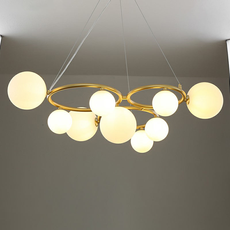 Circles Hanging Chandelier Nordic Style Glass Bedroom Suspended Lighting Fixture