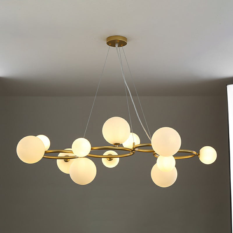 Circles Hanging Chandelier Nordic Style Glass Bedroom Suspended Lighting Fixture