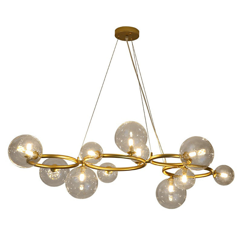 Circles Hanging Chandelier Nordic Style Glass Bedroom Suspended Lighting Fixture