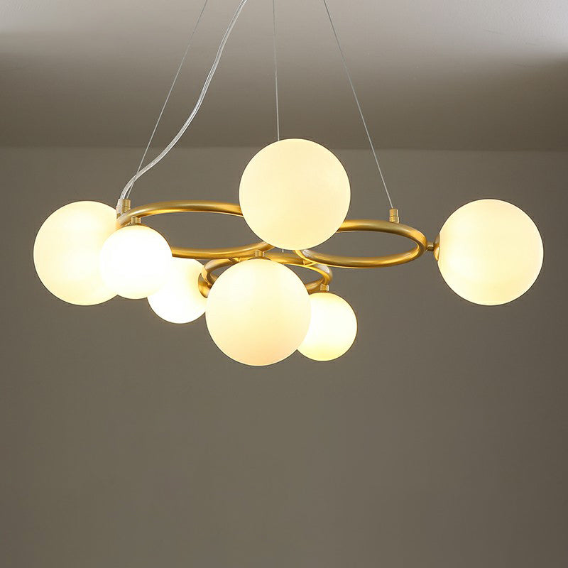Circles Hanging Chandelier Nordic Style Glass Bedroom Suspended Lighting Fixture