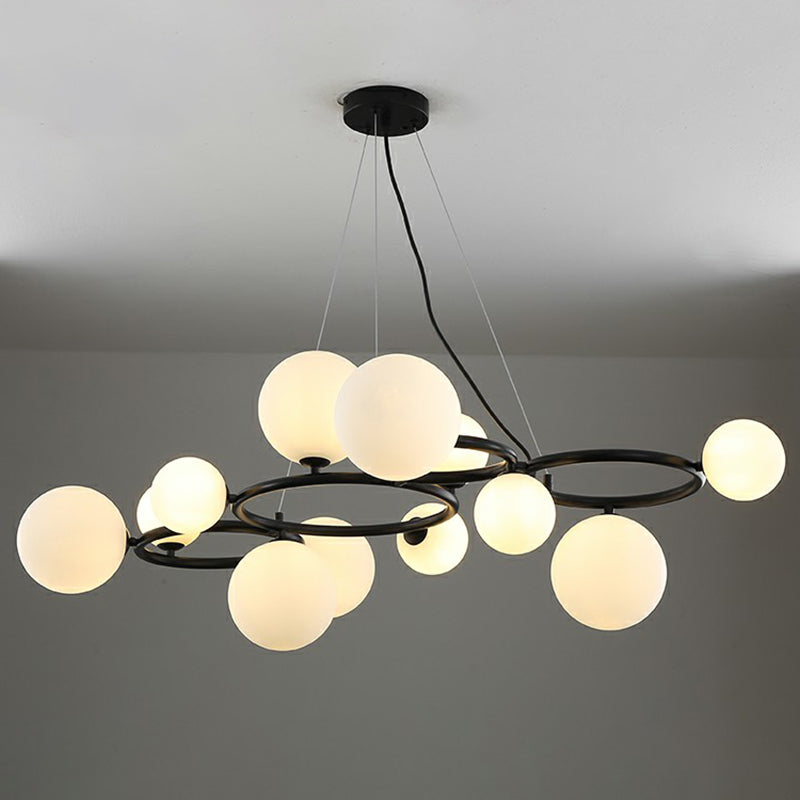 Circles Hanging Chandelier Nordic Style Glass Bedroom Suspended Lighting Fixture