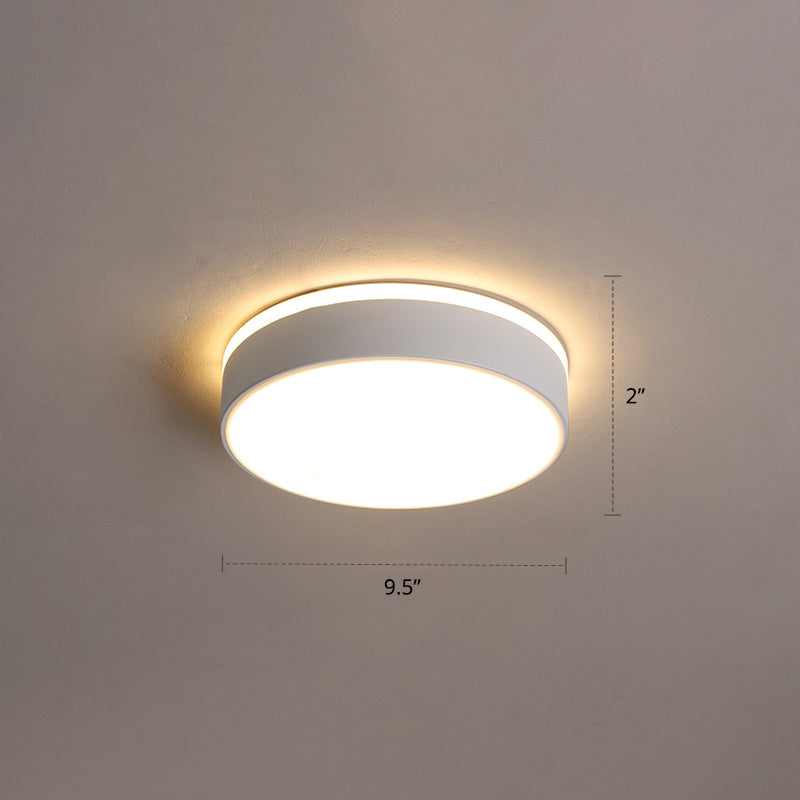 Lámpara empotrada LED de pasillo pequeño, accesorio montado en el techo de estilo nórdico de metal con difusor acrílico