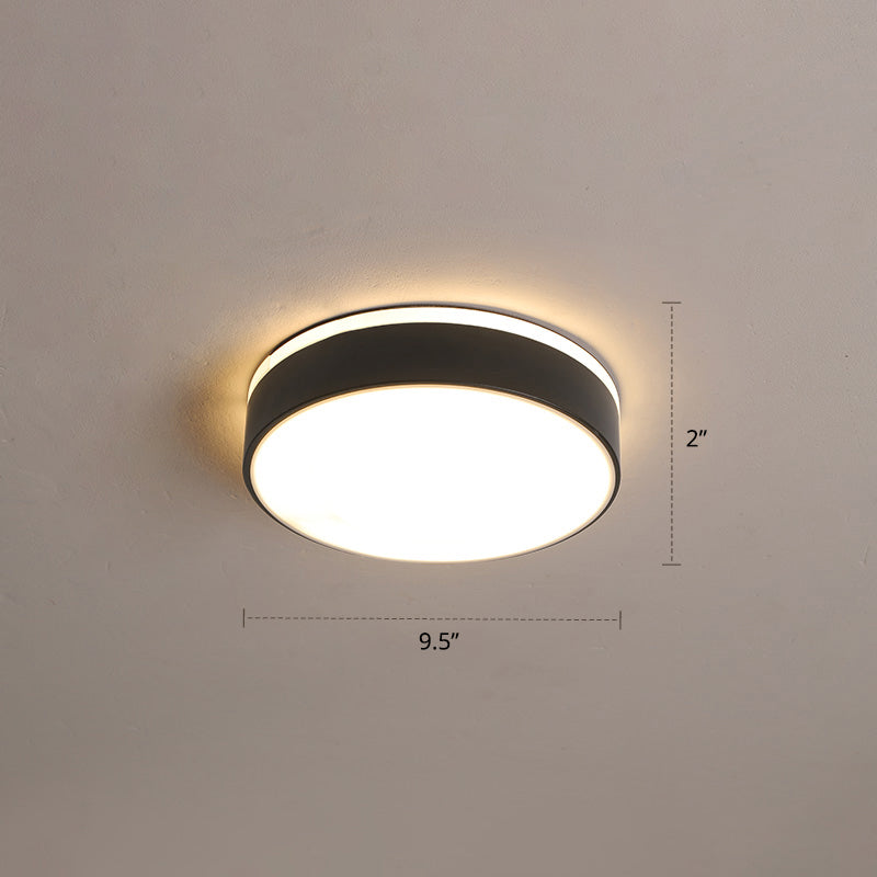 Lámpara empotrada LED de pasillo pequeño, accesorio montado en el techo de estilo nórdico de metal con difusor acrílico