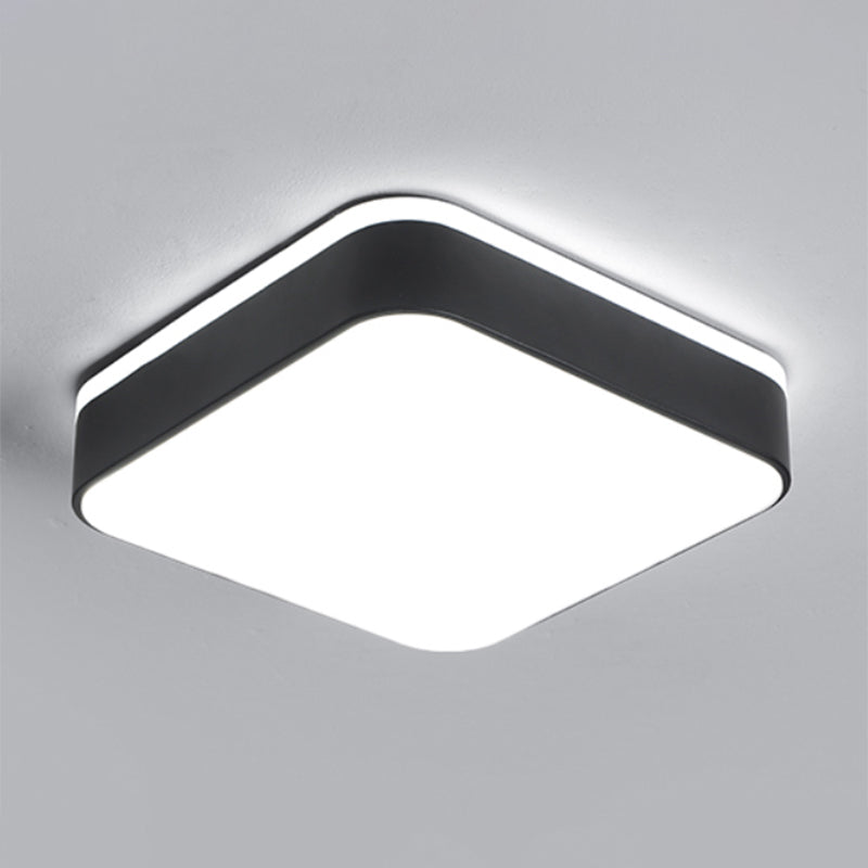 Lámpara empotrada LED de pasillo pequeño, accesorio montado en el techo de estilo nórdico de metal con difusor acrílico