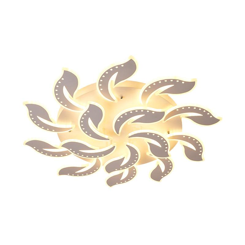 Blattförmige Unterputzleuchte modernism Acryl Weiß LED Deckenleuchte für Wohnzimmer