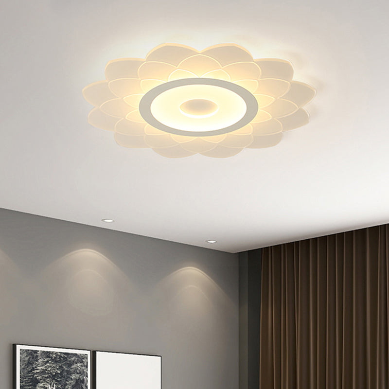 Acrylic Sunflower Flushmount Ceiling Lamp Simplicity White Flush Mount Led Light for Bedroom