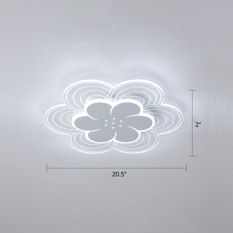 Blumen Acryl Led Flush Mount Einfache Stil Weiß Ceiling Mount Light Fassung für Schlafzimmer