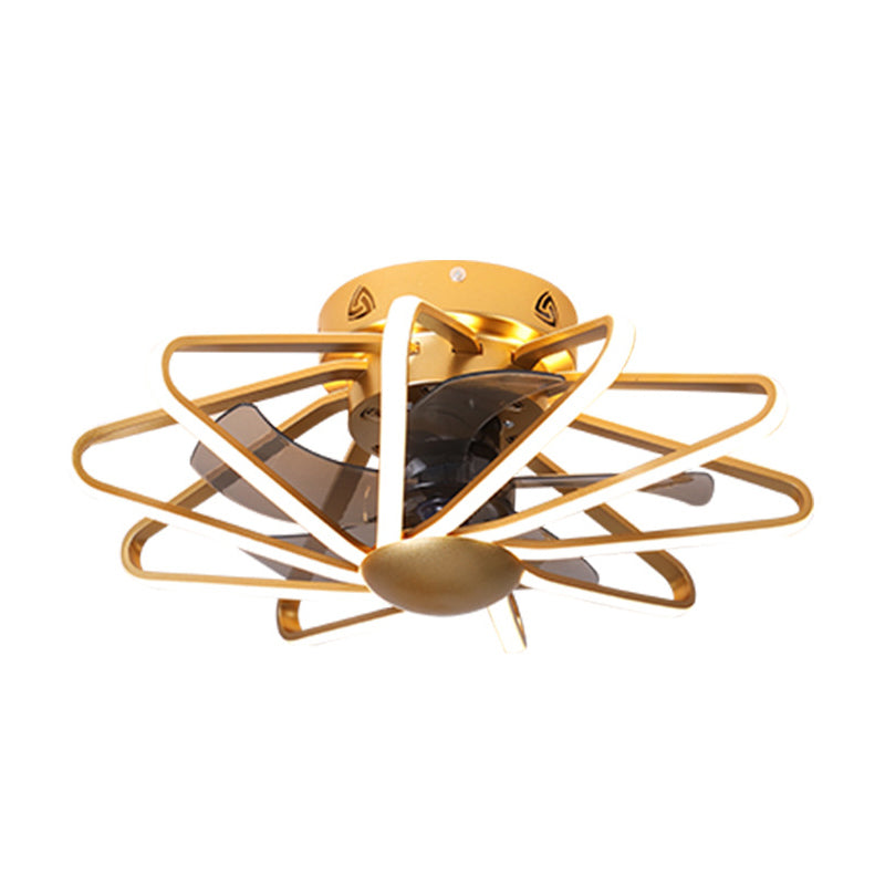 23 "brede metalen draad kooi hanger ventilator licht moderne led semi-flush plafondlicht voor slaapkamer