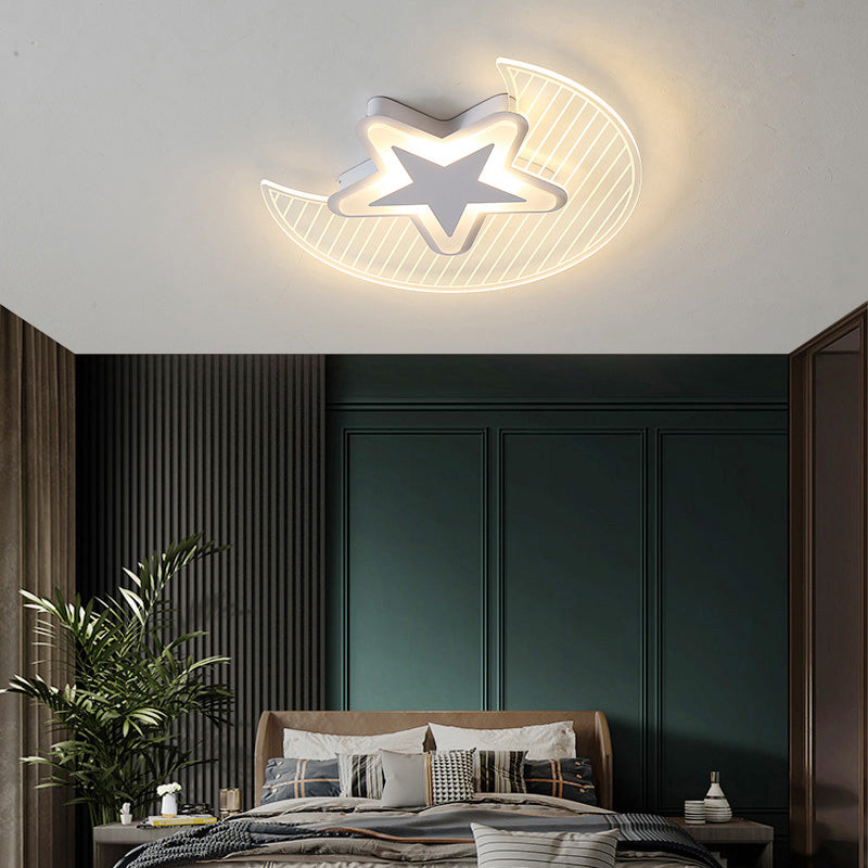 Crescent und Star LED Flush Light Nordic Acryl Schlafzimmer Deckenmontierte Leuchte