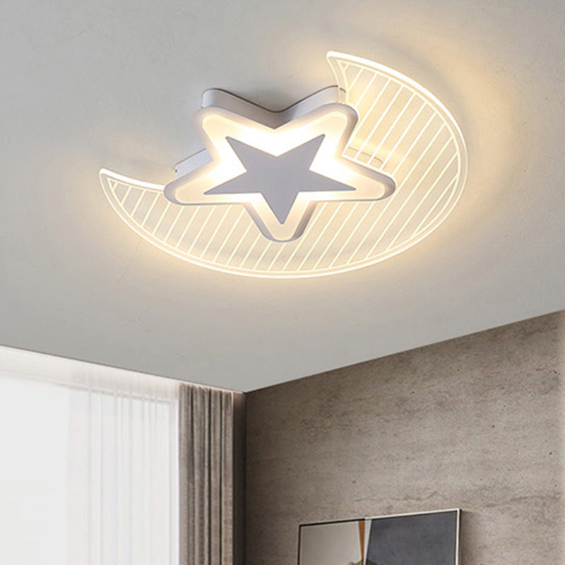 Crescent und Star LED Flush Light Nordic Acryl Schlafzimmer Deckenmontierte Leuchte