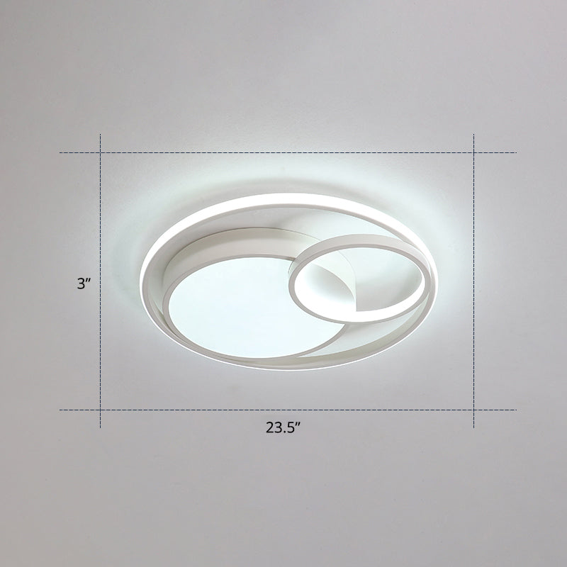 Circular Led Flush Mount Light Fixture Contemporary Acrylic Bedroom Ceiling Lamp