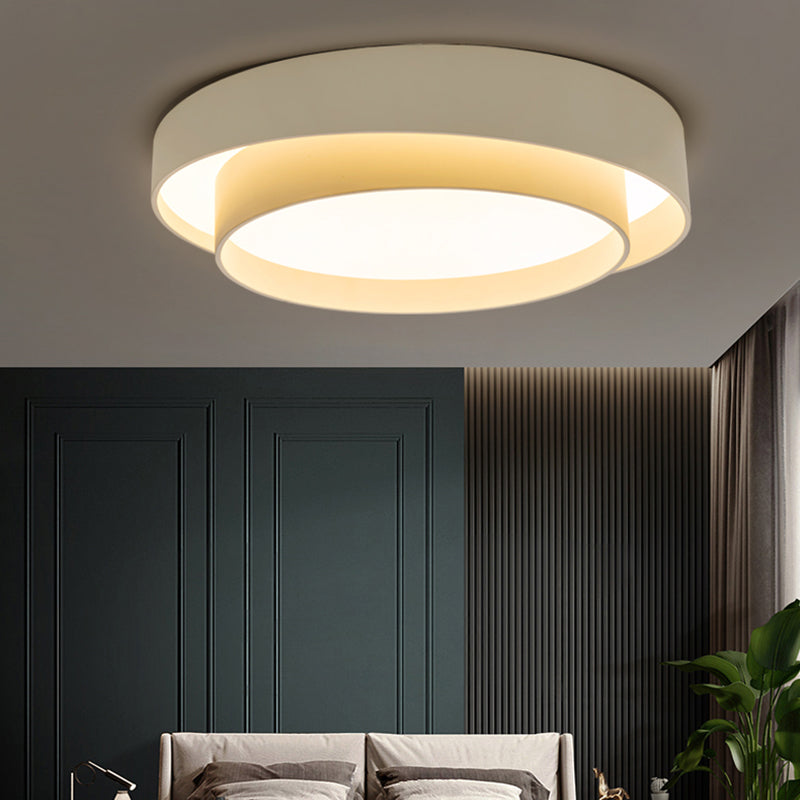 Metal 2-Layer Flush Mount Ceiling Light Fixture Nordic LED Flushmount Lighting for Bedroom