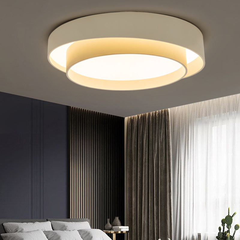 Metal 2-Layer Flush Mount Ceiling Light Fixture Nordic LED Flushmount Lighting for Bedroom