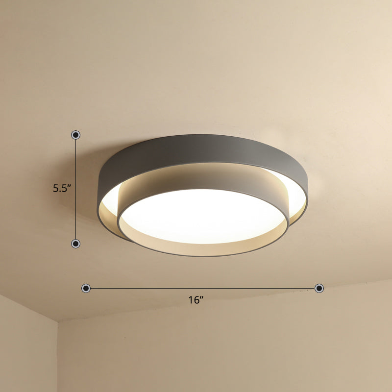 Metal 2-Layer Flush Mount Ceiling Light Fixture Nordic LED Flushmount Lighting for Bedroom