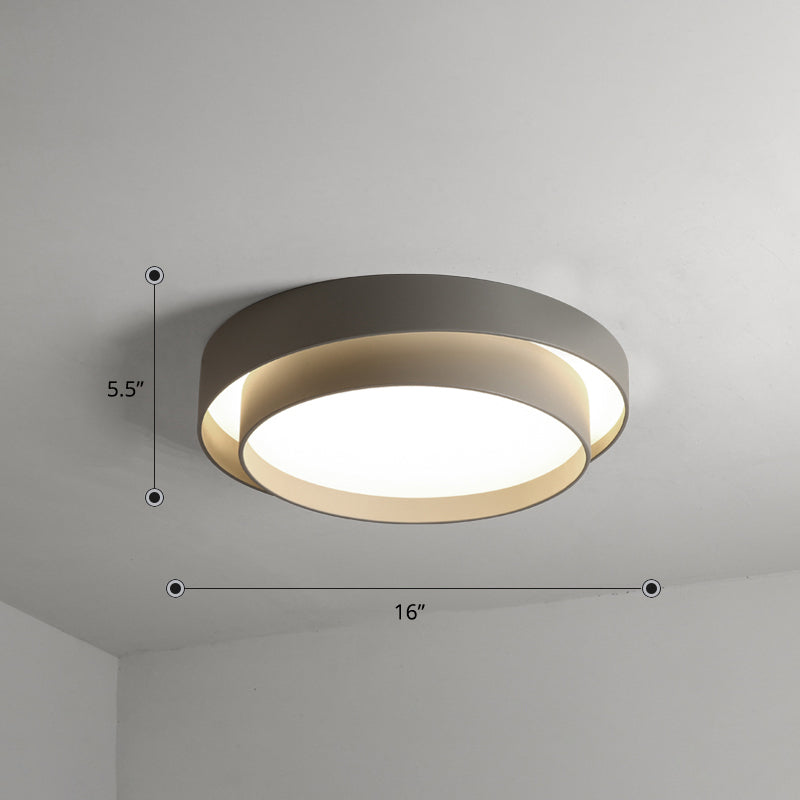 Metal 2-Layer Flush Mount Ceiling Light Fixture Nordic LED Flushmount Lighting for Bedroom