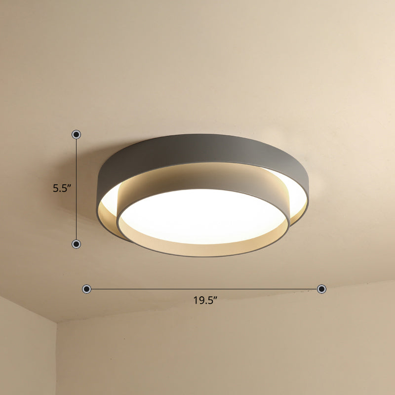 Metal 2-Layer Flush Mount Ceiling Light Fixture Nordic LED Flushmount Lighting for Bedroom