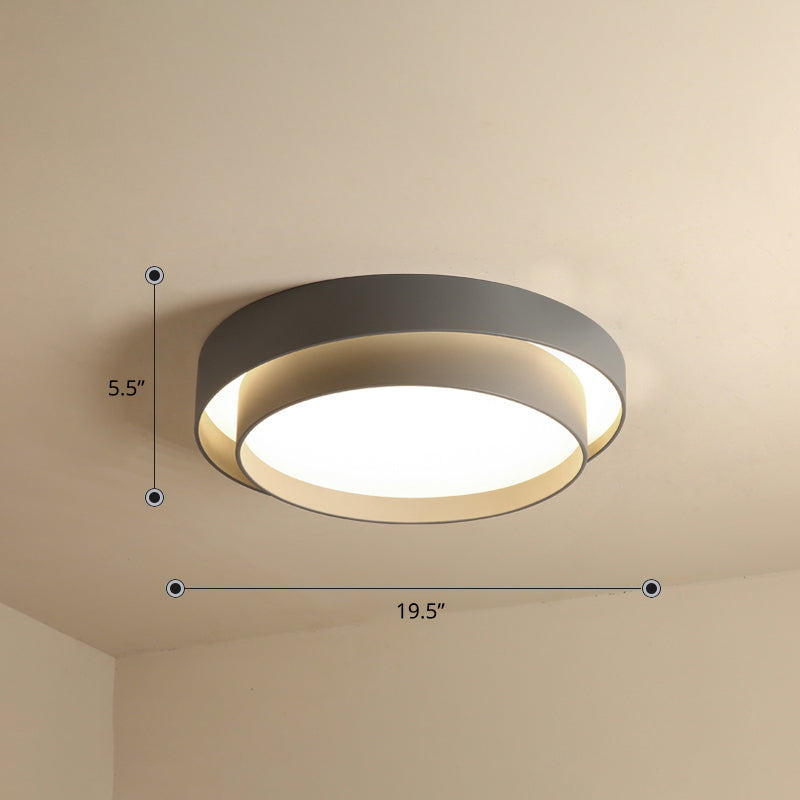 Metal 2-Layer Flush Mount Ceiling Light Fixture Nordic LED Flushmount Lighting for Bedroom