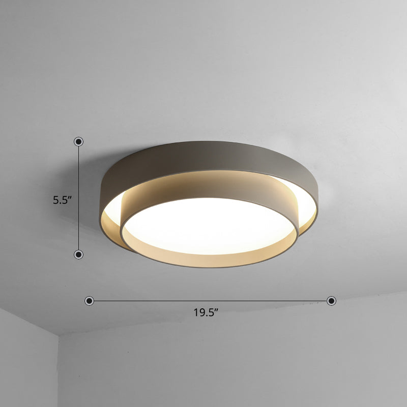 Metal 2-Layer Flush Mount Ceiling Light Fixture Nordic LED Flushmount Lighting for Bedroom