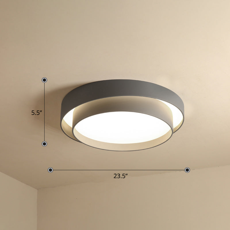 Metal 2-Layer Flush Mount Ceiling Light Fixture Nordic LED Flushmount Lighting for Bedroom