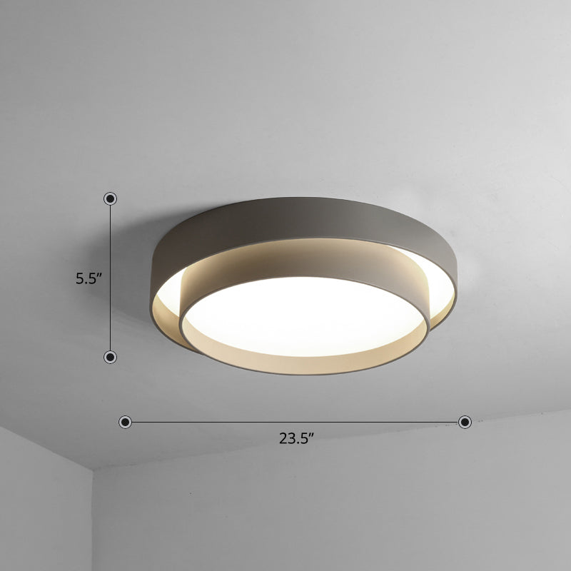 Metal 2-Layer Flush Mount Ceiling Light Fixture Nordic LED Flushmount Lighting for Bedroom