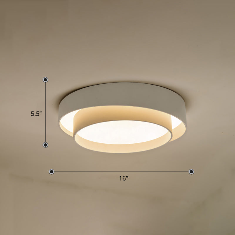 Metal 2-Layer Flush Mount Ceiling Light Fixture Nordic LED Flushmount Lighting for Bedroom