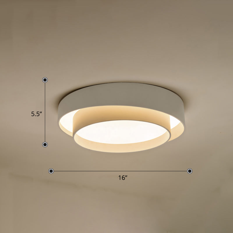 Metal 2-Layer Flush Mount Ceiling Light Fixture Nordic LED Flushmount Lighting for Bedroom