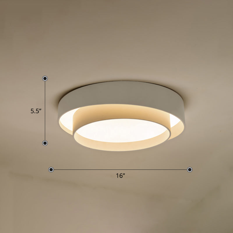 Metal 2-Layer Flush Mount Ceiling Light Fixture Nordic LED Flushmount Lighting for Bedroom
