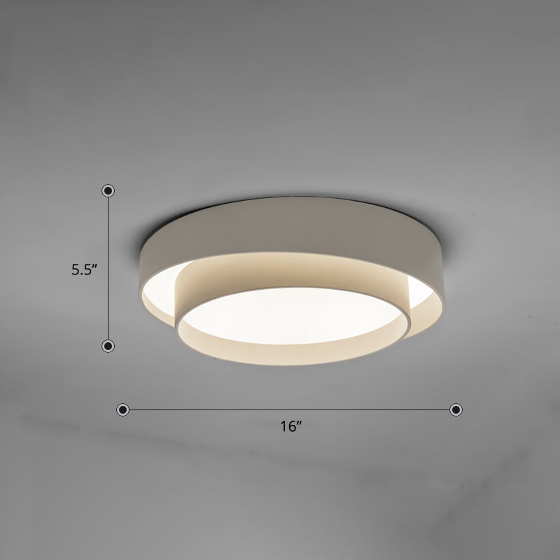 Metal 2-Layer Flush Mount Ceiling Light Fixture Nordic LED Flushmount Lighting for Bedroom
