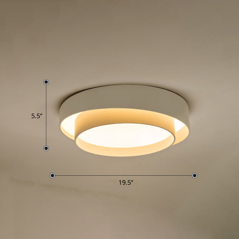 Metal 2-Layer Flush Mount Ceiling Light Fixture Nordic LED Flushmount Lighting for Bedroom