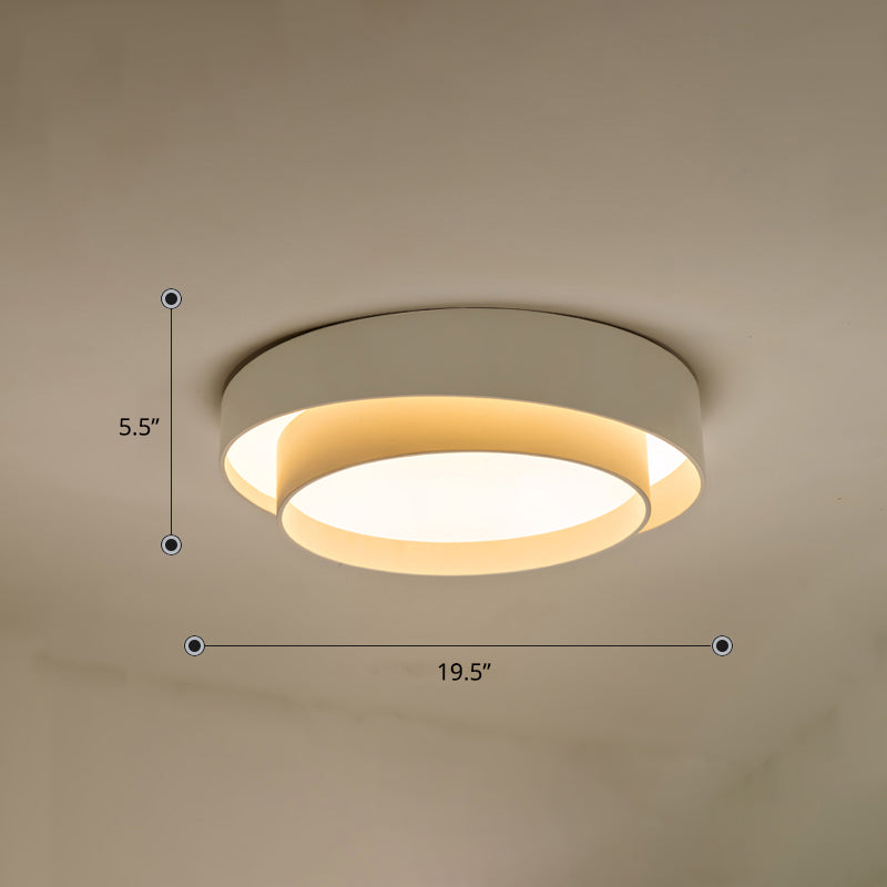 Metal 2-Layer Flush Mount Ceiling Light Fixture Nordic LED Flushmount Lighting for Bedroom