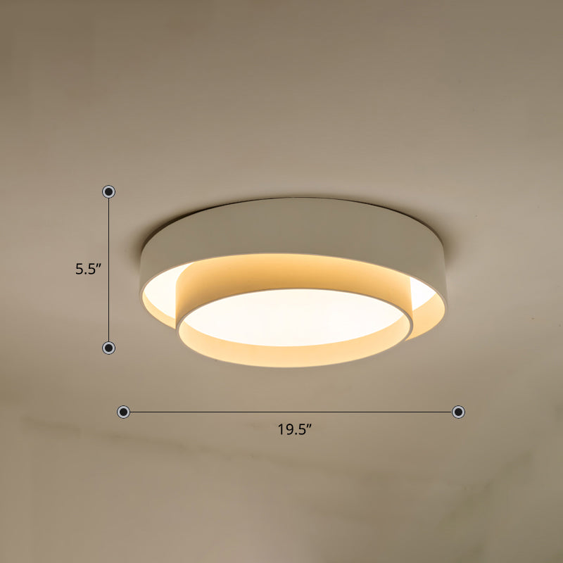Metal 2-Layer Flush Mount Ceiling Light Fixture Nordic LED Flushmount Lighting for Bedroom