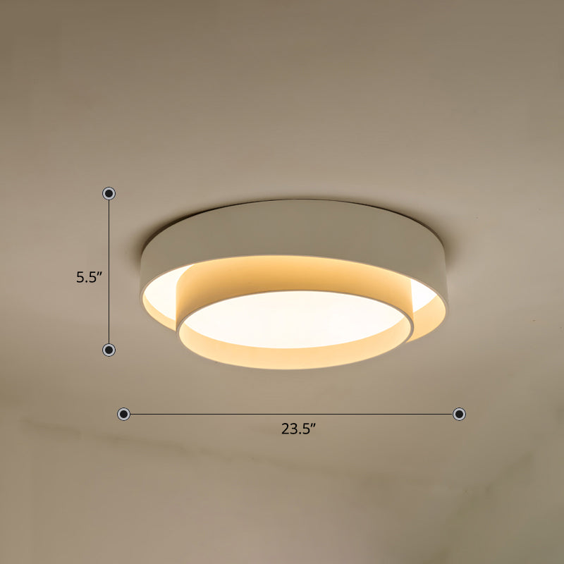 Metal 2-Layer Flush Mount Ceiling Light Fixture Nordic LED Flushmount Lighting for Bedroom
