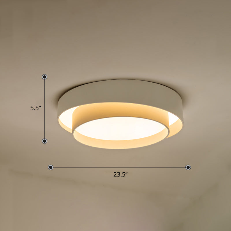 Metal 2-Layer Flush Mount Ceiling Light Fixture Nordic LED Flushmount Lighting for Bedroom