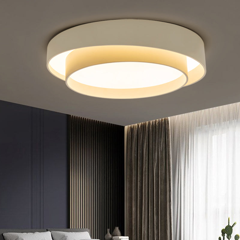 Metal 2-Layer Flush Mount Ceiling Light Fixture Nordic LED Flushmount Lighting for Bedroom