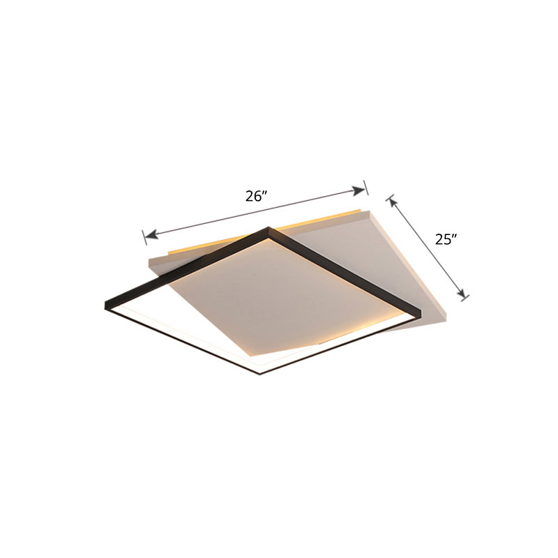 Eenvoud vierkante plafondmontage verlichting acryl woonkamer led spoelbevel in wit zwart