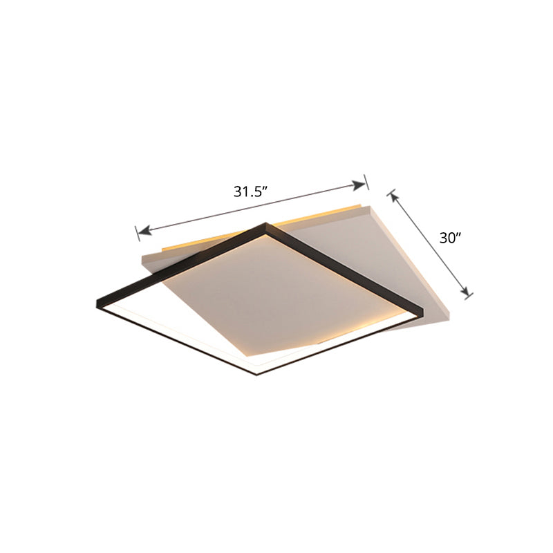 Eenvoud vierkante plafondmontage verlichting acryl woonkamer led spoelbevel in wit zwart