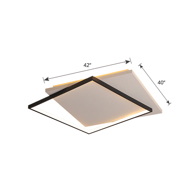 Eenvoud vierkante plafondmontage verlichting acryl woonkamer led spoelbevel in wit zwart