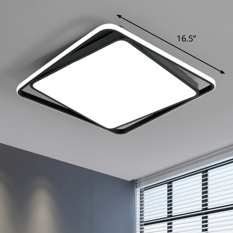 Square Led Surface Mount Ceiling Light Nordic Acryl Schwarz Flushmount Light for Bedroom