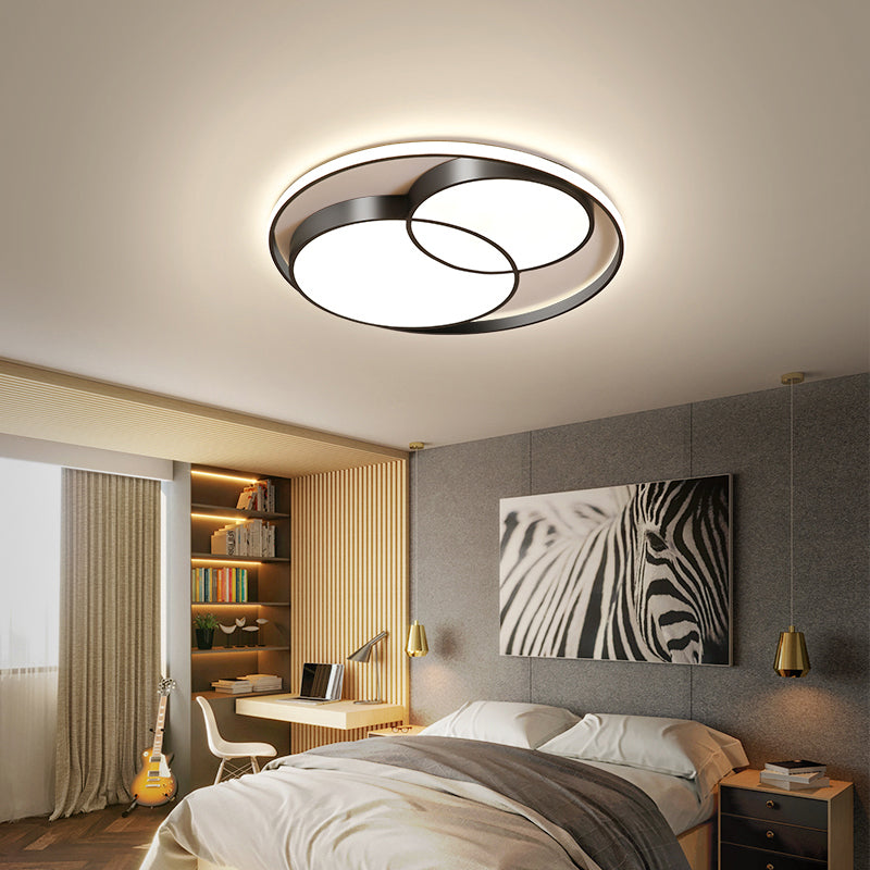 Nordic LED Flush Mount Ceiling Fixture Round Flushmount Lighting with Acrylic Shade