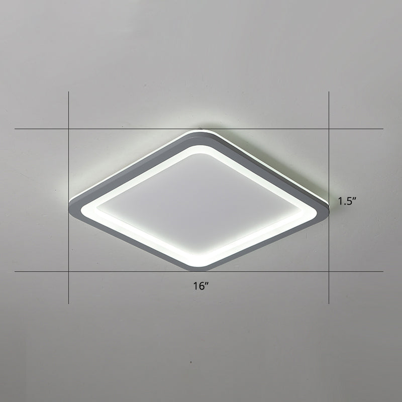 Grey Super Thin Ceiling Fixture Nordic Metal Surface Mounted Led Ceiling Light for Living Room