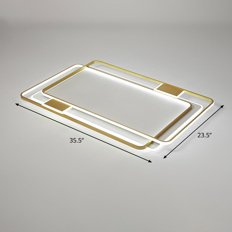 Goldfarbene, ultradünne LED-Deckenbeleuchtung, zeitgenössische Acryl-Einbauleuchte für Wohnzimmer