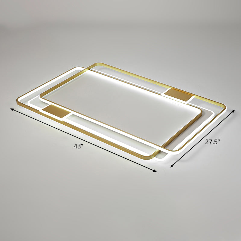 Goldfarbene, ultradünne LED-Deckenbeleuchtung, zeitgenössische Acryl-Einbauleuchte für Wohnzimmer