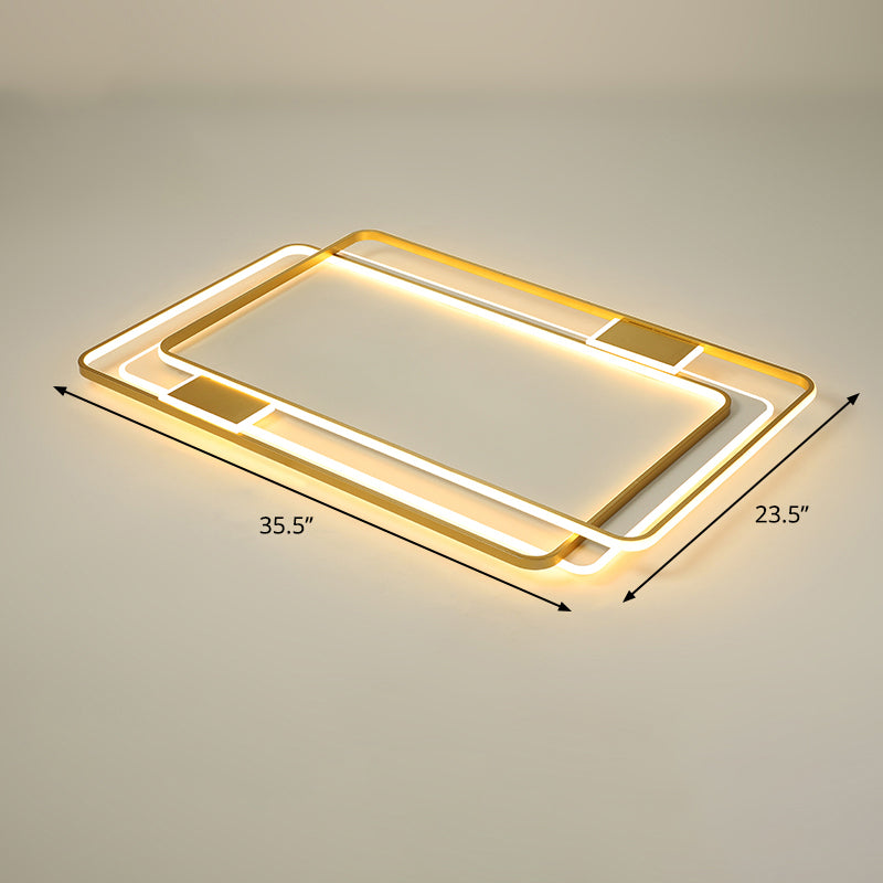 Goldfarbene, ultradünne LED-Deckenbeleuchtung, zeitgenössische Acryl-Einbauleuchte für Wohnzimmer