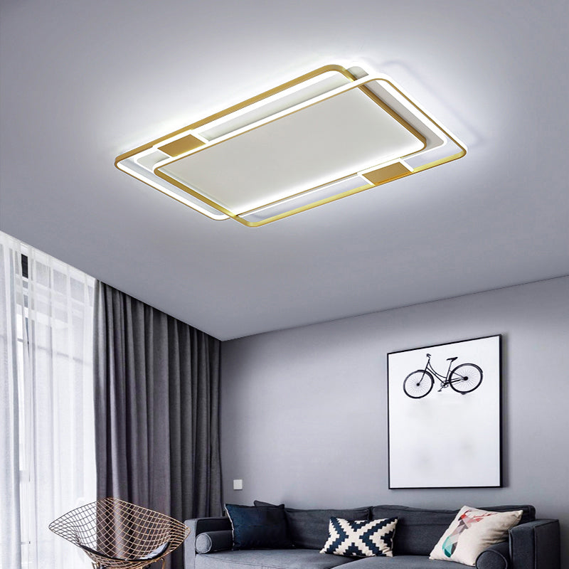 Gold Ultra-Thin LED Ceiling Lighting Contemporary Acrylic Flush Mount Light Fixture for Living Room