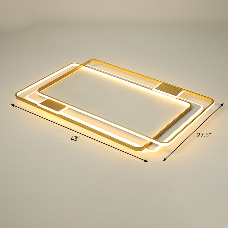 Goldfarbene, ultradünne LED-Deckenbeleuchtung, zeitgenössische Acryl-Einbauleuchte für Wohnzimmer